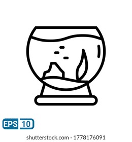line style icon of aquarium. vector illustration for graphic designer, website, UI isolated on white background. EPS 10