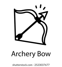 A line style icon of archery bow 