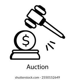A line style icon of auction 