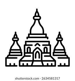 A line style icon of bagan temple