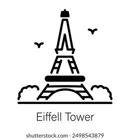 A line style icon of the beautiful eiffel tower