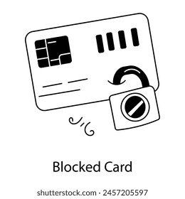 A line style icon of blocked card 