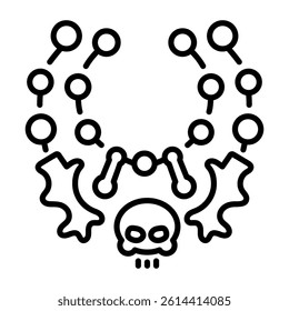 A line style icon of a bone necklace 