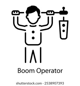 A line style icon of boom operator 