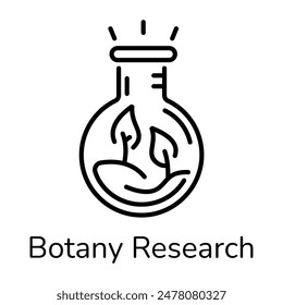 A line style icon of botany research 