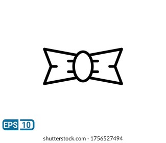 line style icon bow tie isolated on white background. EPS 10 