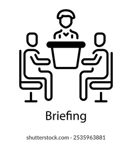 A line style icon of briefing 