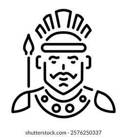 A line style icon of britannia deity 