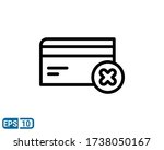 line style icon of broken bank card. vector illustration for graphic design, website, UI isolated on white background. EPS 10