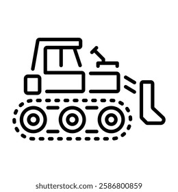 A line style icon of bulldozer 