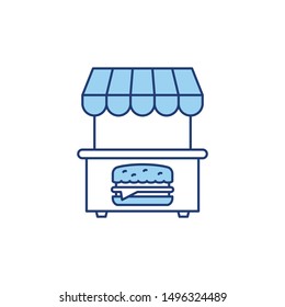 line style icon for burger stall