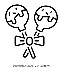 A line style icon of cake pops 
