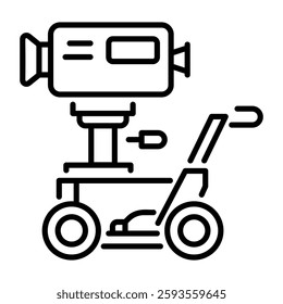 A line style icon of camera dolly 