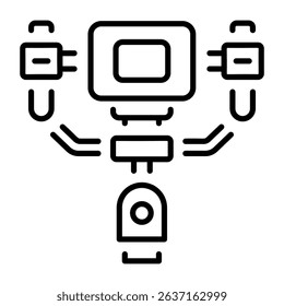 A line style icon of a camera stand