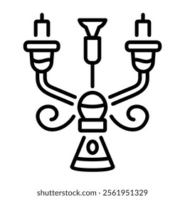 A line style icon of a candleholder 