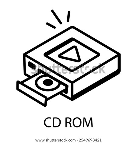 A line style icon of cd rom 