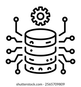 A line style icon of central database 