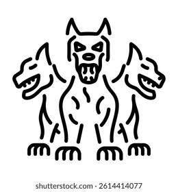 A line style icon of cerberus animal 