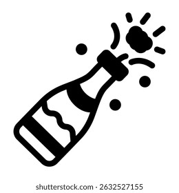 A line style icon of champagne bottle
