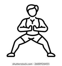 Line style icon of a character doing gym workout 