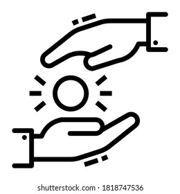 Line style icon of charity, editable vector 