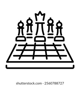 A line style icon of a chess game 