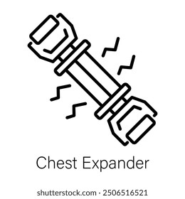 A line style icon of chest expander 
