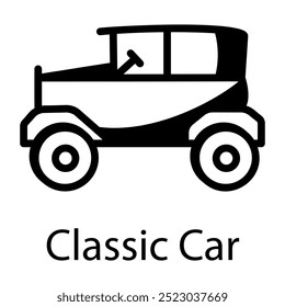 A line style icon of classic car 