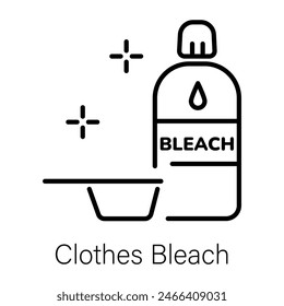 Here’s a line style icon of clothes bleach 