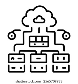 A line style icon of cloud availability 