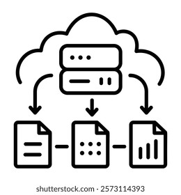 A line style icon of cloud storage 