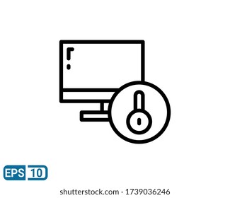 icono de estilo de línea de seguridad del equipo. ilustración vectorial para diseño gráfico, sitio web, interfaz de usuario aislada en fondo blanco. EPS 10