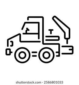 A line style icon of construction vehicle 