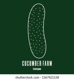Line style icon of a cucumber. Logo. Clean and modern vector illustration.