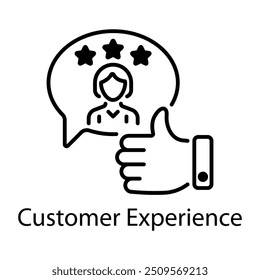 Um ícone de estilo de linha da experiência do cliente 