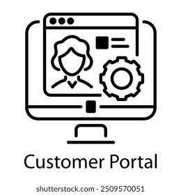 Icono de estilo de línea del portal del Cliente 