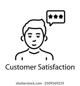 A line style icon of customer satisfaction 