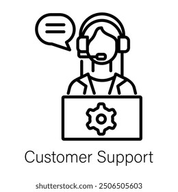 Ein Liniensymbol für den Kundensupport