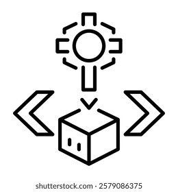 A line style icon depicting 3d sculpting 