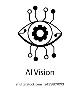 Here�s a line style icon depicting ai vision