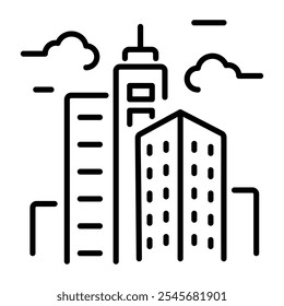 A line style icon depicting concrete jungle 