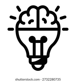Icono de estilo de línea que representa el pensamiento creativo