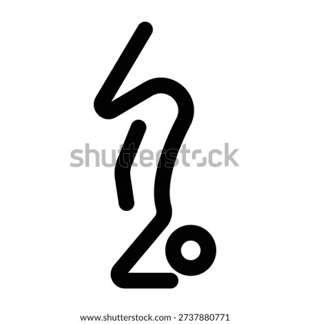 A line style icon depicting headstand yoga posture