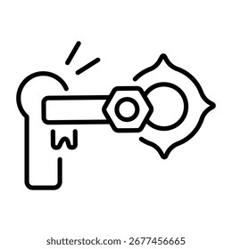 A line style icon depicting a key