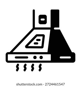 Ícone de estilo de linha representando um capuz de cozinha