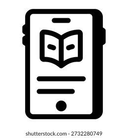 Line style icon depicting a learning app