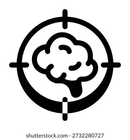 Line style icon depicting mind focus
