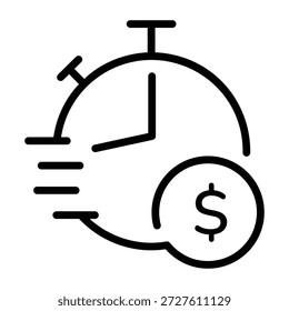 Line style icon depicting a quick pay