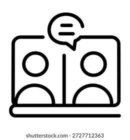 Linienstil-Symbol, das einen virtuellen Workshop darstellt