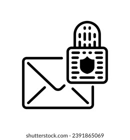Estilo de línea Diseño de iconos para correo electrónico y bloqueo cifrados